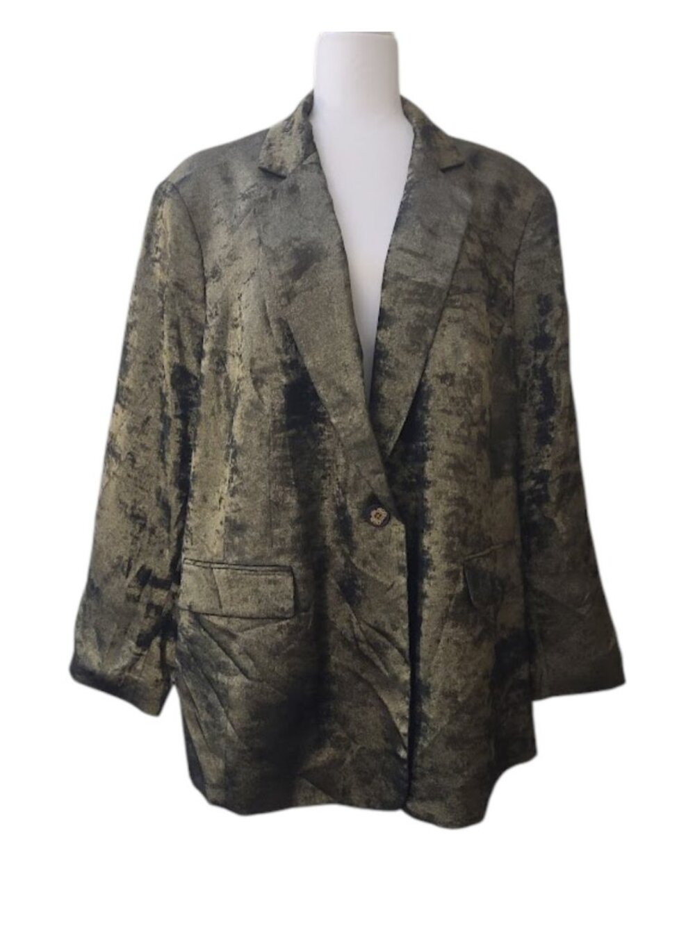 Bar III Olive Green and Black Textured Blazer